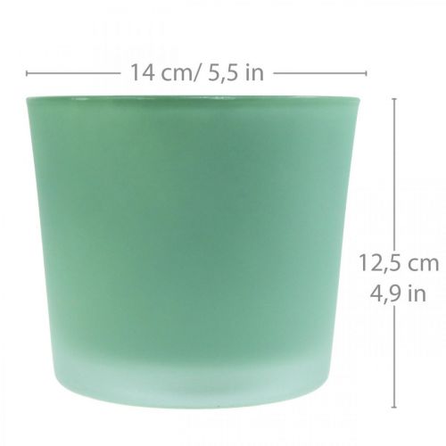 Article Cache-pot en verre jardinière verte pot en verre Ø14.5cm H12.5cm