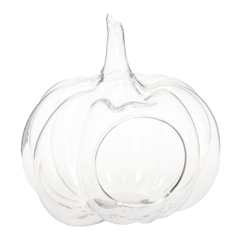 Citrouille en verre avec ouverture, décoration d&#39;automne citrouille, transparente, Ø21 cm, H20 cm