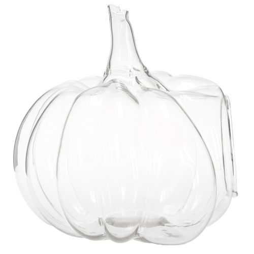 Article Citrouille en verre avec ouverture, décoration d&#39;automne citrouille, transparente, Ø21 cm, H20 cm