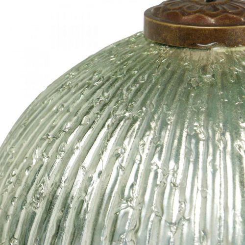 Article Boule de Noël en verre grand à suspendre vert, doré vintage Ø20cm
