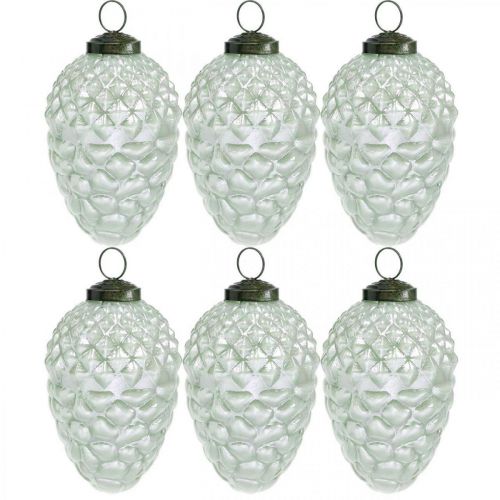 Arbre décoration cônes fruits d'automne verre véritable aspect antique Ø7cm H11.5cm 6pcs