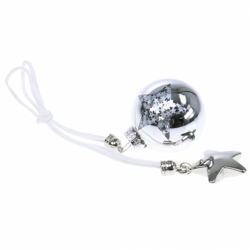 Floristik24 Boule de décoration de sapin de Noël en verre avec étoile argentée 5cm