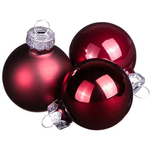 Floristik24 Boules en verre Noël en mélange Bordeaux Ø3cm 22 pcs