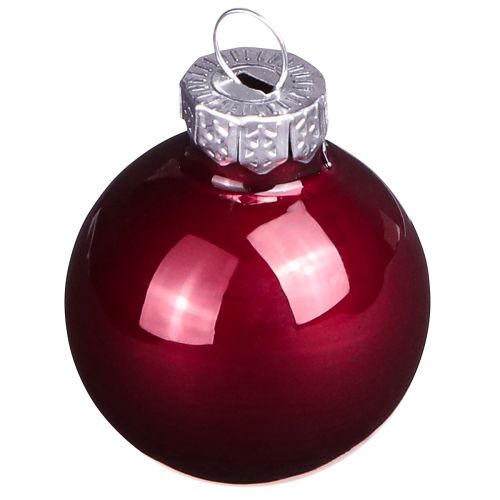 Article Boules en verre Noël en mélange Bordeaux Ø3cm 22 pcs