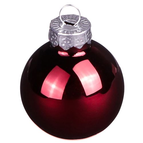 Article Boules en verre Noël en mélange Bordeaux Ø3cm 22 pcs