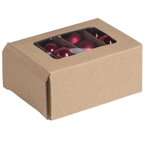 Boules en verre Noël en mélange Bordeaux Ø3cm 22 pcs | Floristik24.fr