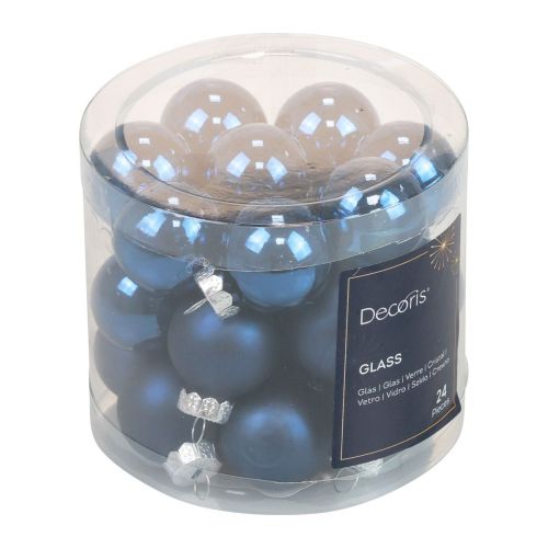 Article Mini boules de Noël en verre boules de verre bleues Ø2,5cm 20 pcs