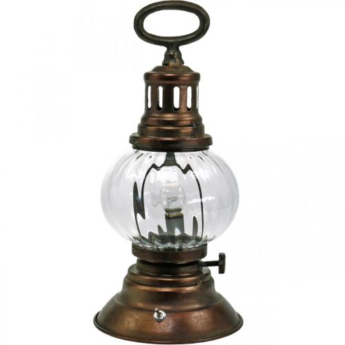 Floristik24 Lanterne tempête LED, lampe en métal, luminaire décoratif, look vintage Ø12,5cm H30cm