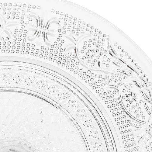 Article Assiette en verre sur pied Bol en verre plat à motif clair Ø15cm