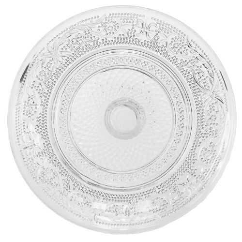 Floristik24 Assiette en verre sur pied Bol en verre plat à motif clair Ø15cm