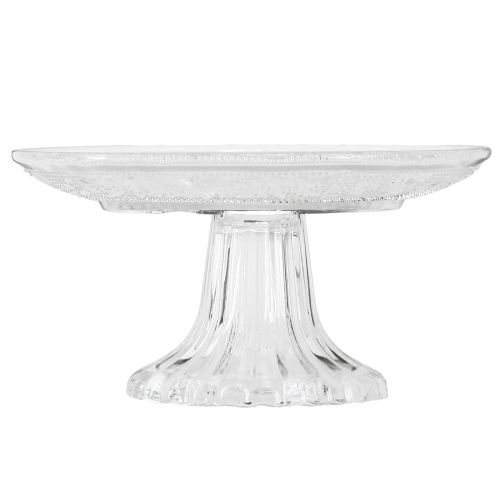 Article Assiette en verre sur pied Bol en verre plat à motif clair Ø15cm