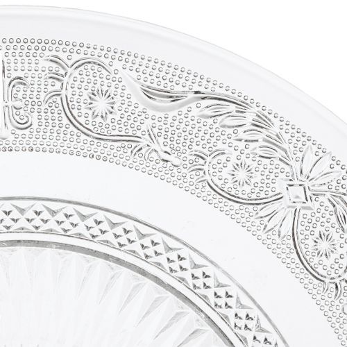 Article Assiette en verre sur pied Bol en verre plat à motif clair Ø25cm