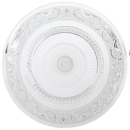 Article Assiette en verre sur pied Bol en verre plat à motif clair Ø25cm