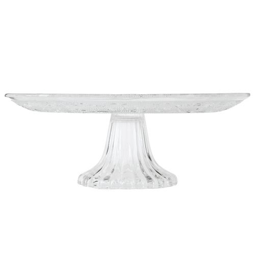 Article Assiette en verre sur pied Bol en verre plat à motif clair Ø25cm