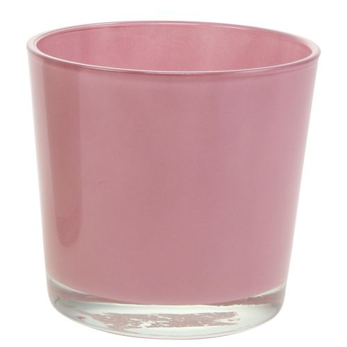 Floristik24 Pot en verre Ø11,5cm H10,8cm vieux rose