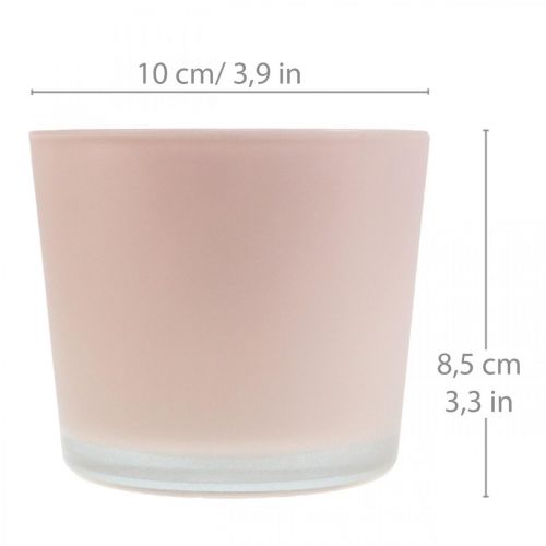 Article Pot de fleurs jardinière en verre pot en verre rose Ø10cm H8.5cm