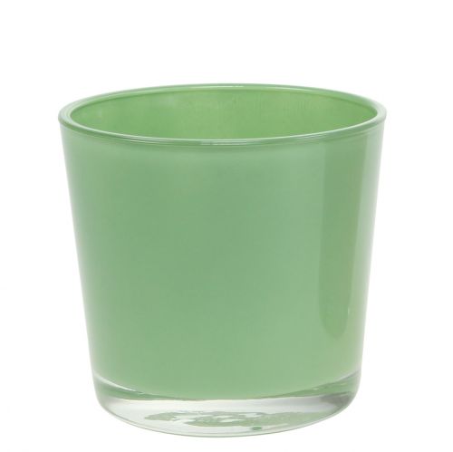 Pot en verre Ø10cm H8.5cm vert menthe