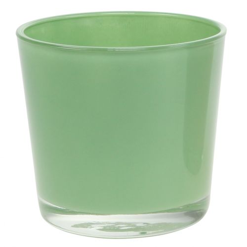 Pot en verre Ø11.5cm H10.8cm vert menthe