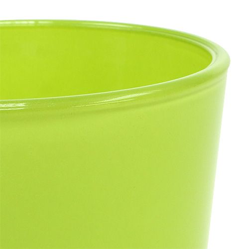 Floristik24 Jardinière en verre vert Ø10cm H9cm