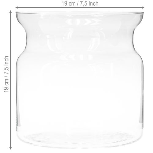 Floristik24 Vase en verre Brenda grand vase à fleurs en verre transparent Ø19cm H19cm