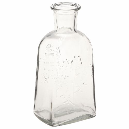 Article Vase bouteille en verre avec motif vase en verre transparent H19cm 2pcs