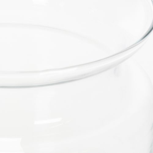 Article Vase en verre transparent, vase décoratif en verre avec rebord, pour bougeoir ou vase à fleurs, 15 cm