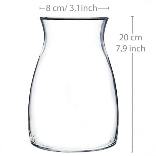 Article Vase décoratif en verre vase à fleurs transparent verre Ø11cm H20cm