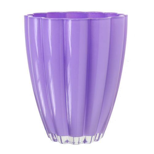 Floristik24 Vase En Verre "Bloom" Lilas Ø14cm H17cm
