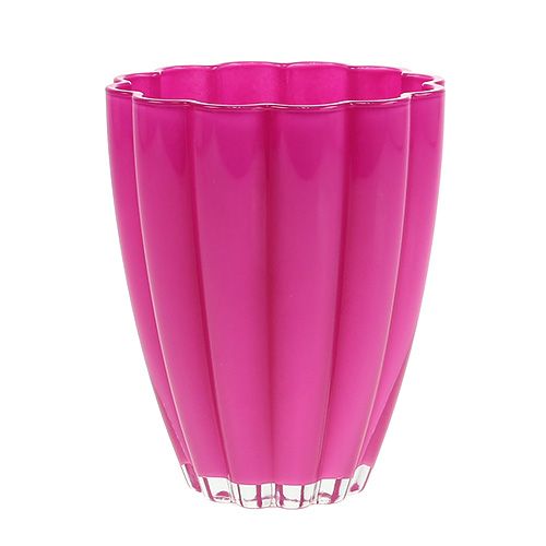 Floristik24 Vase En Verre "Bloom" Rose Ø14cm H17cm