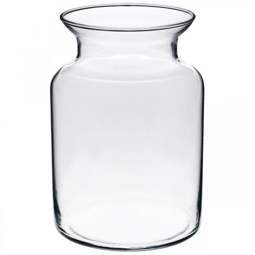 Vase à fleurs en verre large transparent Ø12cm H20cm