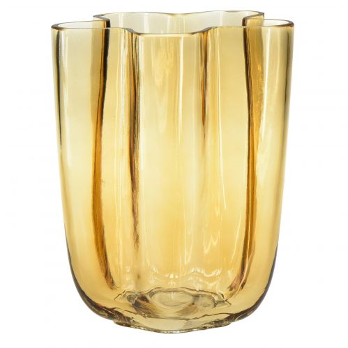 Vase en verre vase marron verre fleur marron clair Ø15cm H20cm