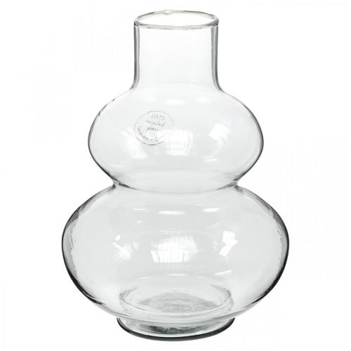 Vase en verre vase à fleurs rond vase décoratif verre clair Ø16cm H23cm