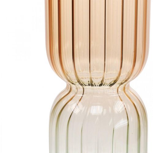 Article Vase en Verre Vase Décoratif Marron Clair Mini Vase Ø5cm H18cm