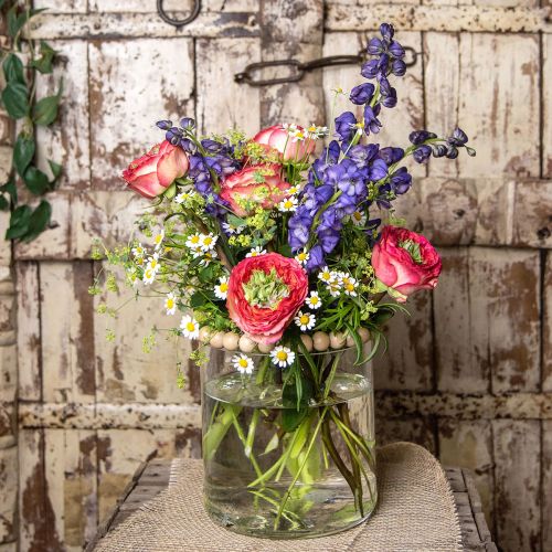 Vase en verre cylindre en verre vase à fleurs décoration en verre H15cm Ø15cm
