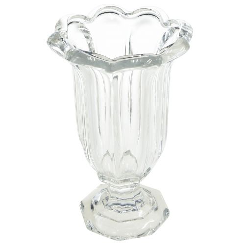 Article Vase en verre avec pied vase à fleurs en verre Ø13,5cm H22cm