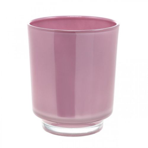 Floristik24 Jardinière à orchidées en verre rose H16cm Ø13.4cm