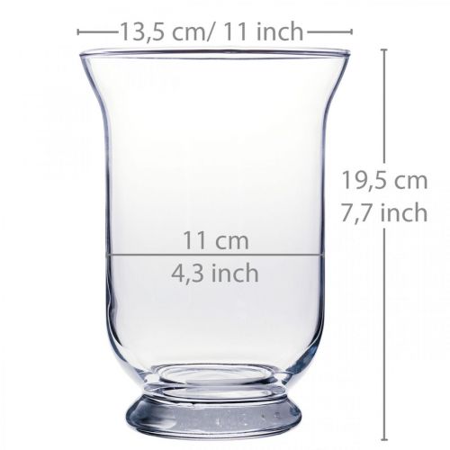 Article Vase en verre clair Ø13.5cm H19.5cm Vase à fleurs décoration en verre