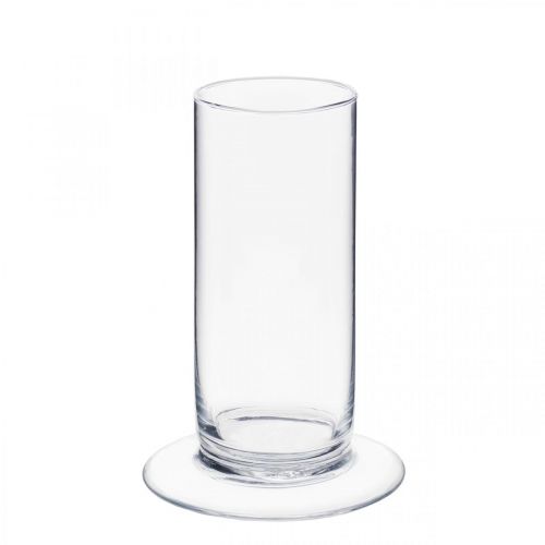 Article Vase en verre avec pied Clair Ø6cm H15cm