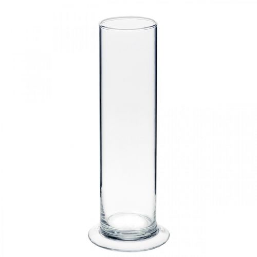 Floristik24 Vase en verre avec pied Clair Ø6cm H25cm