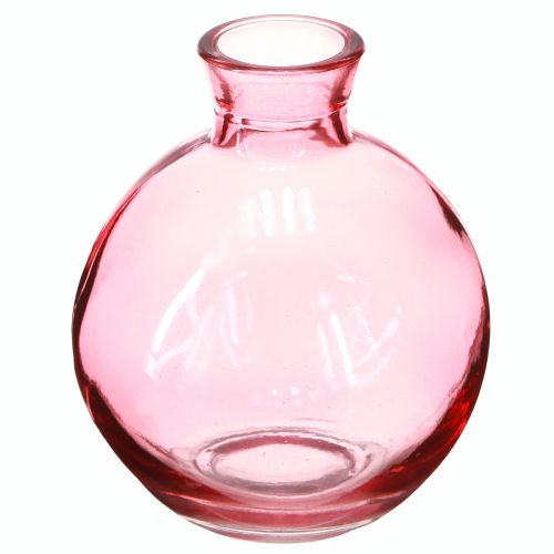 Vases en verre bombés Rose Mini vases Ø7,5cm H9cm 6pcs