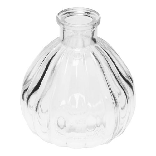 Vases en verre mini vases verre bulbeux clair 8,5x9,5cm 6 pcs