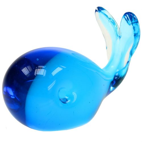 Floristik24 Verre Baleine Bleu L12cm