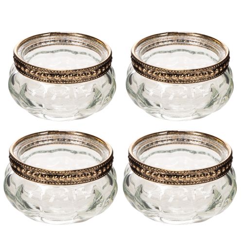 Lot de 4 photophores en verre