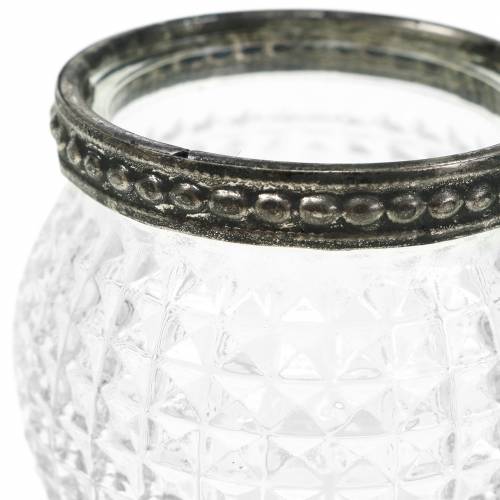 Floristik24 Lanterne en verre Ø6,5cm H5,5cm 6pcs