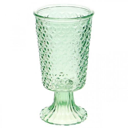 Floristik24 Lanterne en verre, coupe en verre avec base, récipient en verre Ø10cm H18,5cm