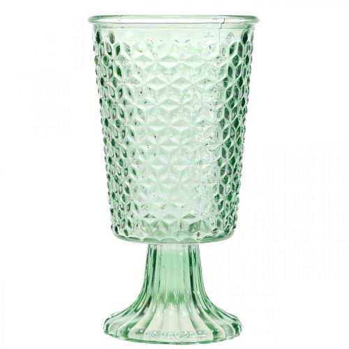 Floristik24 Lanterne en verre, coupe en verre avec base, récipient en verre Ø10cm H18,5cm