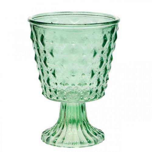 Floristik24 Lanterne en verre Ø11,5cmH15,5cm turquoise