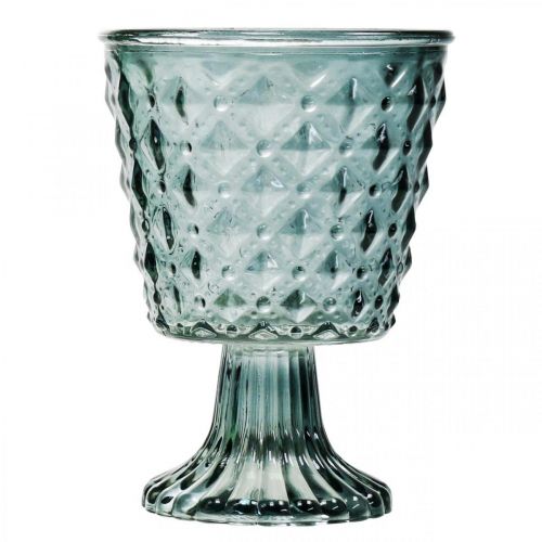 Floristik24 Trophée en verre avec pied, lanterne en verre Ø11cm H15.5cm