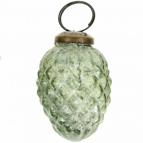 Floristik24 Arbre décorations fruits d&#39;automne transparent, vert verre véritable 6.5cm 3pcs