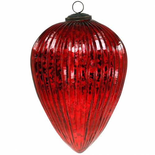 Floristik24 Cônes en verre pour accrocher de grandes décorations de Noël rouges de 22 cm
